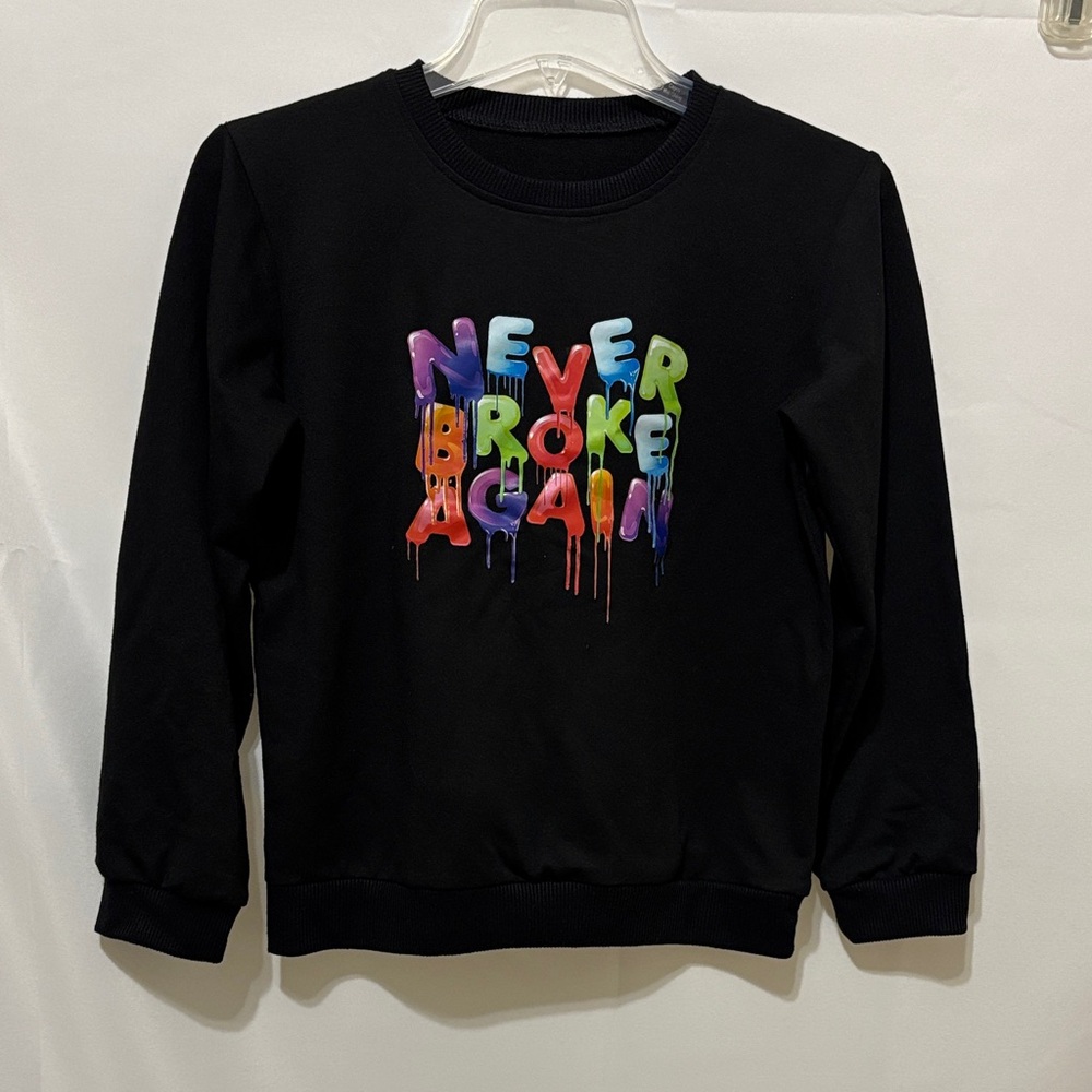 Black Sweatshirt with Colorful Graphic